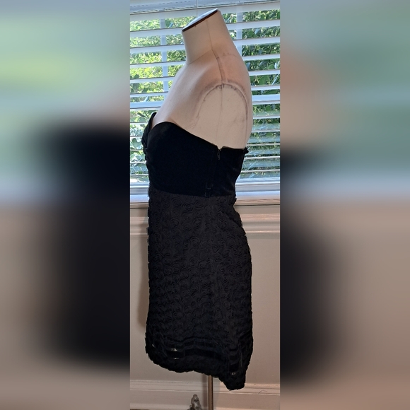 Betsey Johnson Black Velvet Rosette Dress Excellent Pre-owned Condition Sz 8 - Picture 4 of 8